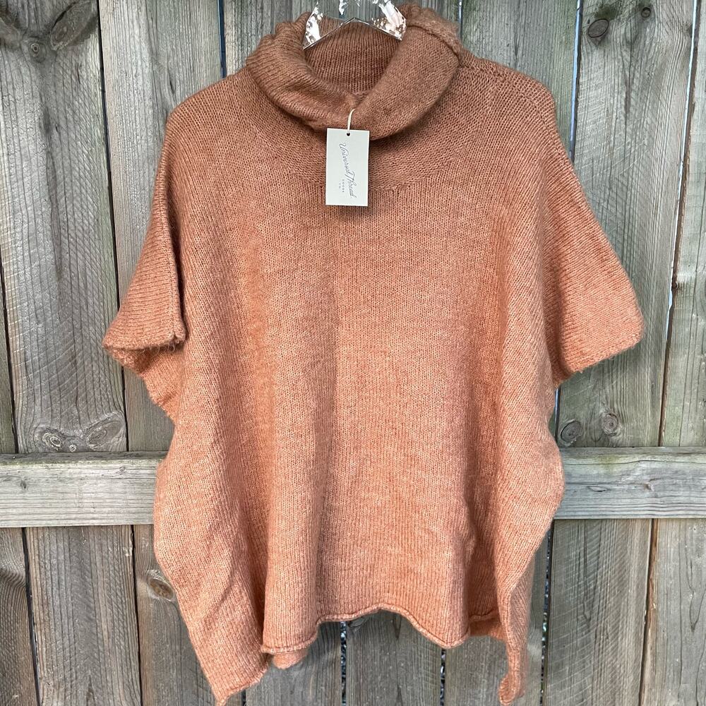 Universal Thread Knit Cowl Neck Sweater Pullover Orange Winter OSFM One Size NWT